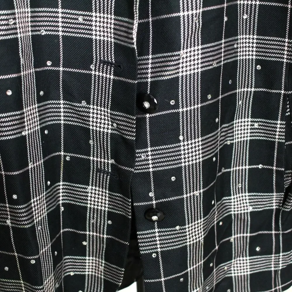 Vintage 80s Criscione X Cache Blazer with Rhinestones Size Petite S 100% Rayon
